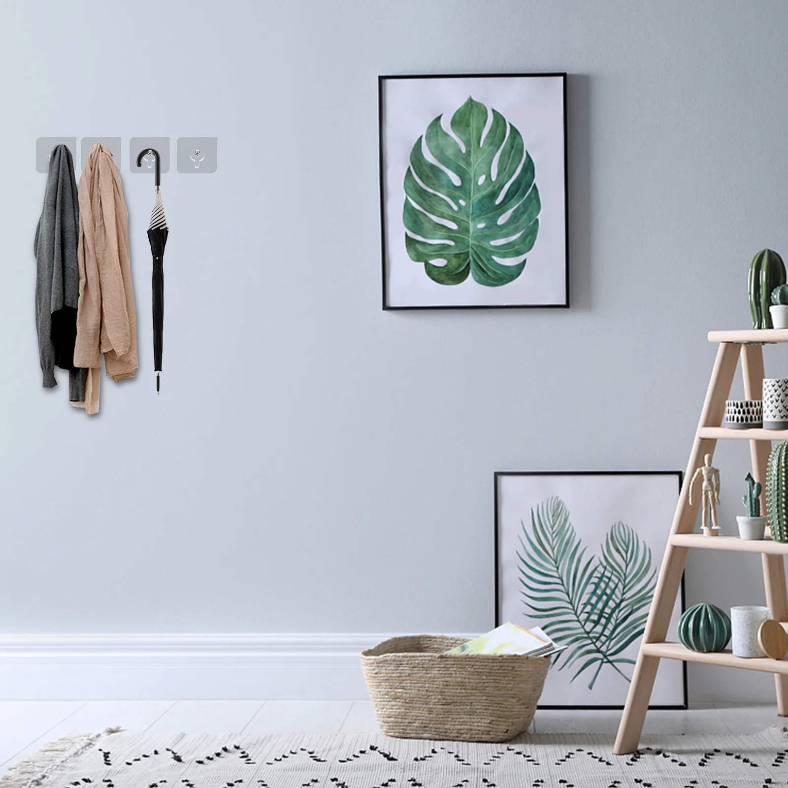 

12pcs Invisible Hooks No Trace Adhesive Screw Stickers 6Mm Exposure Heavy Duty Picture Hanging Kit For Frames Keys Umbrellas