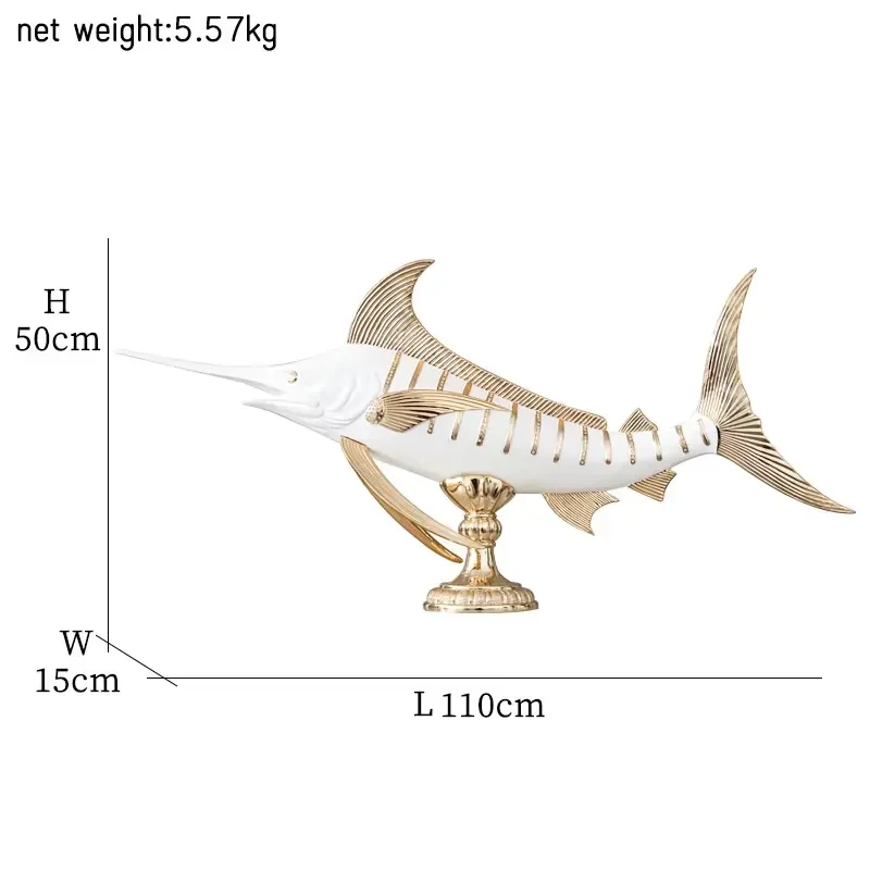 Custom Large Handmade Outdoor Marlin Swordfish Sculpture Art Statue for Garden Yard Decor