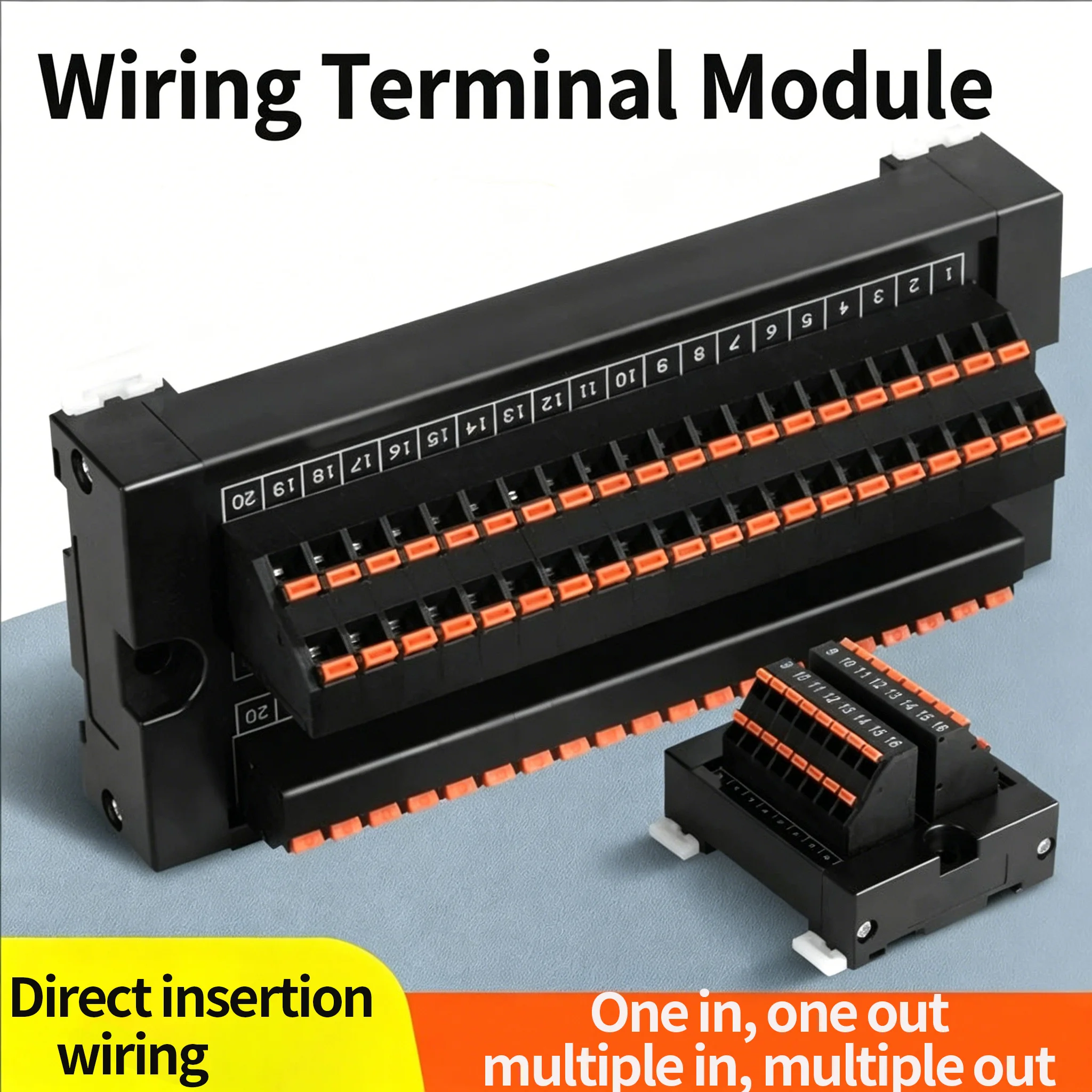 Spring terminals Save Wiring Split Terminal Block ECTB 10A Power Splitter PLC Terminal Block One to One One One to One10~64
