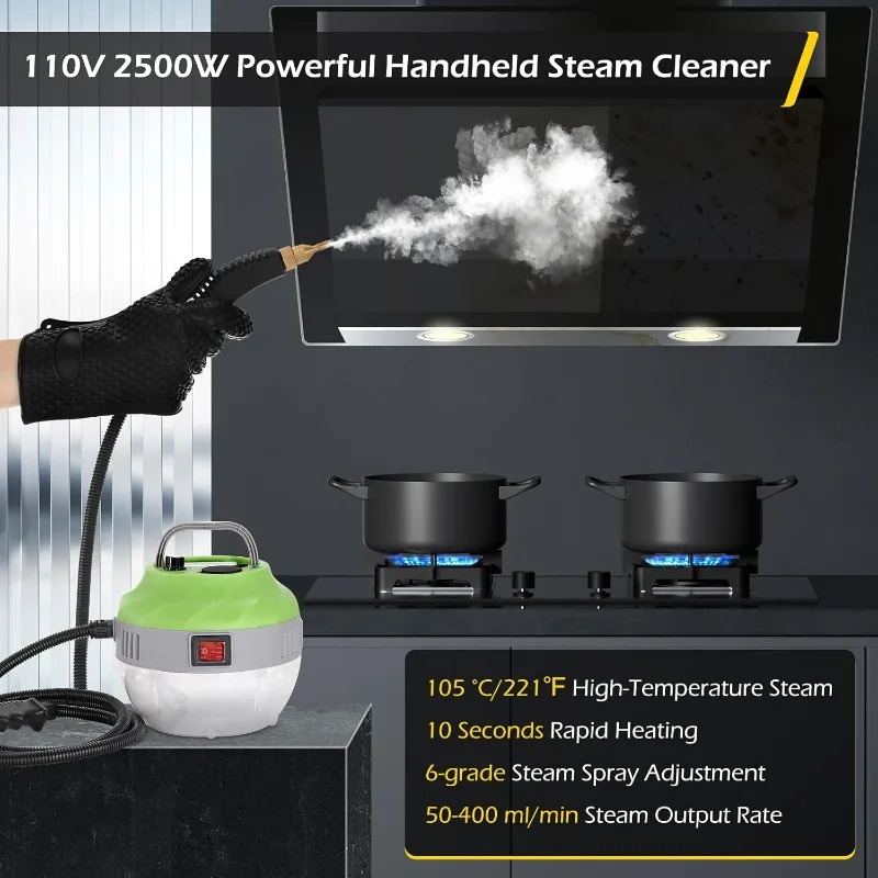 Portable Steam Cleaner 2500W Handheld Steam Cleaner for Cleaning 1400ML Water Tank