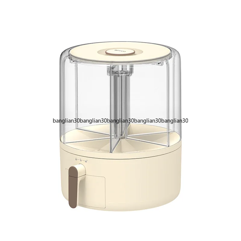 Rotatable Grid Rice Bucket, Insect-proof and Moisture-proof Sealing, Household Separate Rice Storage Box Rice Tank