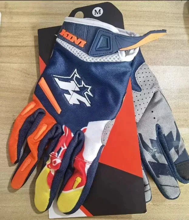 Guantes de moto MX para hombre, Color azul y rojo, guantes de carreras de Toro, guantes de bicicleta de Cross transpirables, MTB, BMX, ATV, DH, guantes de equitación deportivos A