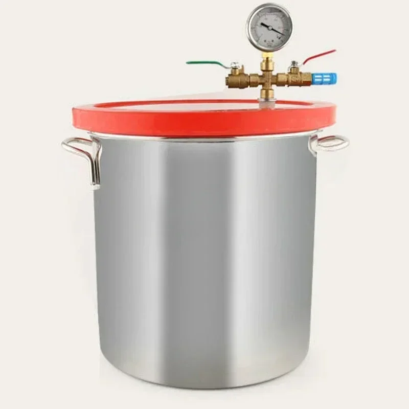 Stainless Steel Pump Bucket 1.5L 18L AB Glue Epoxy Resin Silicone Gypsum Vacuum Degassing Chamber Defoaming Barcheap And Fine
