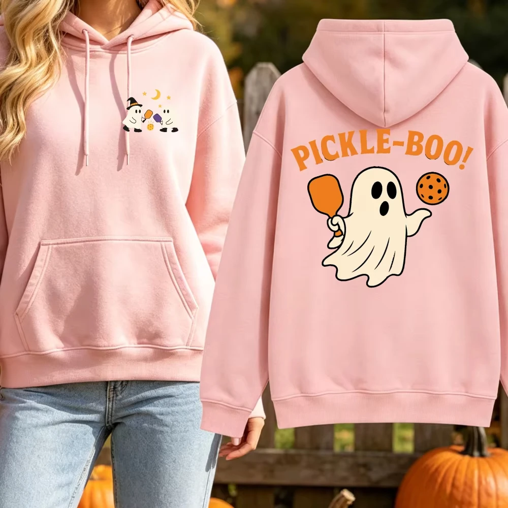 2026 Pickle Boo Hoodie Pickleball Ghost Halloween Sweatshirt Damen Lustiger Kürbis Herbst Pullover Spooky Season Sport Grafik-Hoodies – Detail 8