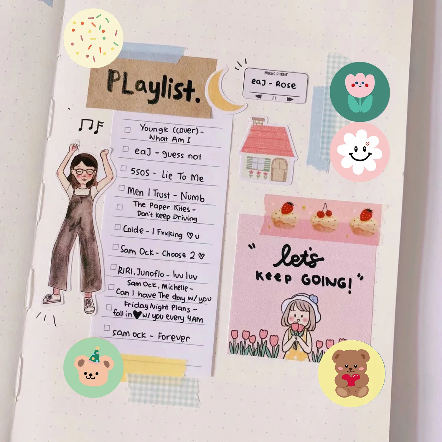 1 Zoll Cartoon Blume Scrap booking Aufkleber 500 stücke selbst klebende Aufkleber für Journal Backen, Geburtstags geschenke Party bevorzugen Baby party