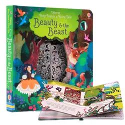 English Educational Picture Book Peep Inside Beauty And The Beast For Baby Early Childhood Gift Children Reading Book