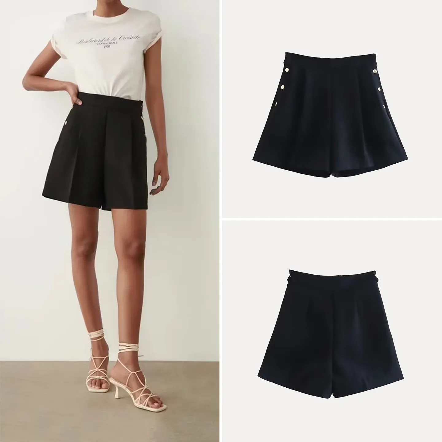 

Повседневные универсальные брюки с широкими штанинами на пуговицах, весна 2026, новинка, женские прямые брюки, простой модный стиль для офиса