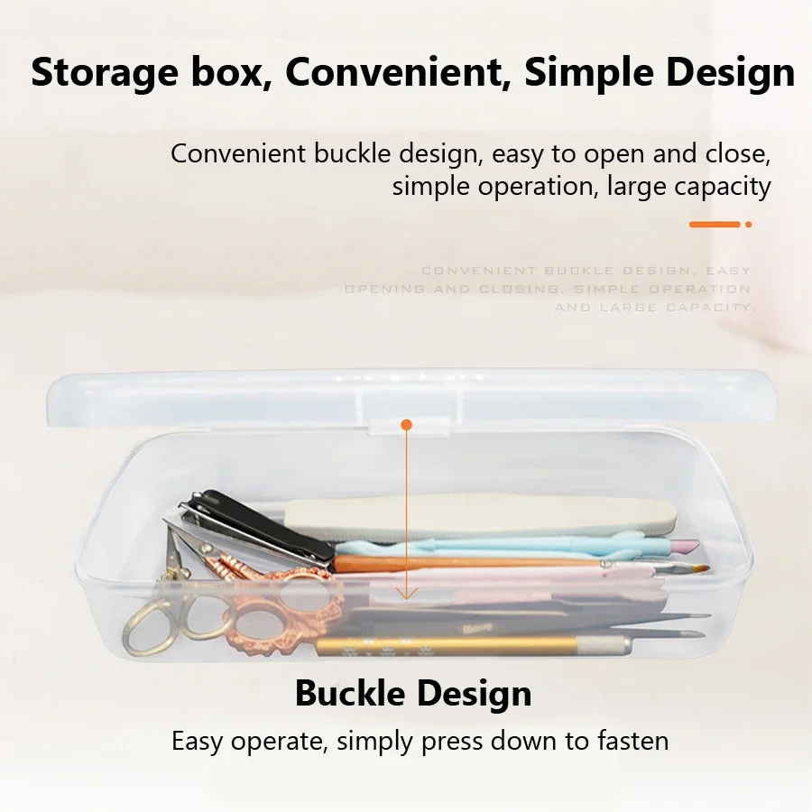 Salon Nail Art Tools Sterilization Box with Cuticle Pusher Nipper Tray Storage Organizer Beauty Supplies