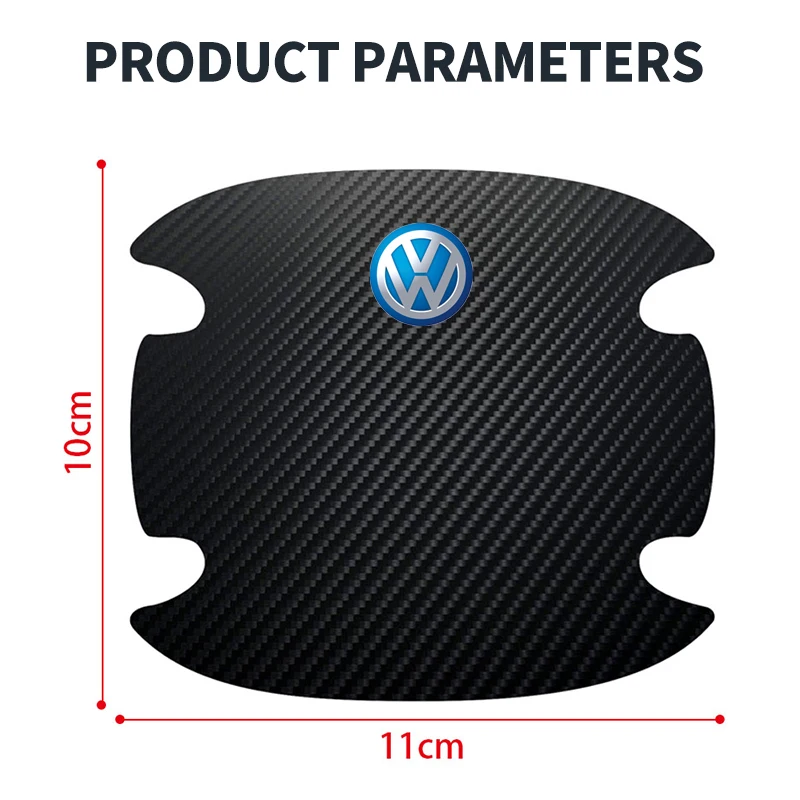 4pc Carbon Fiber Car Door Bowl Protection Sticker Door Handle Protection Film For Volkswagen B5 B6 B7 T4 T5 Golf 4 5 6 7 Polo CC