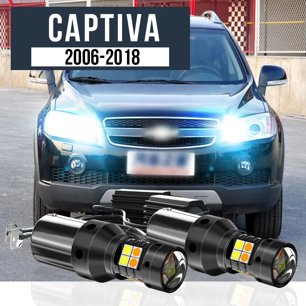 

2pcs LED Dual Mode Turn Signal+Daytime Running Light Blub DRL Canbus Accessories For Chevrolet Captiva 2006-2018 2011 2012 2013