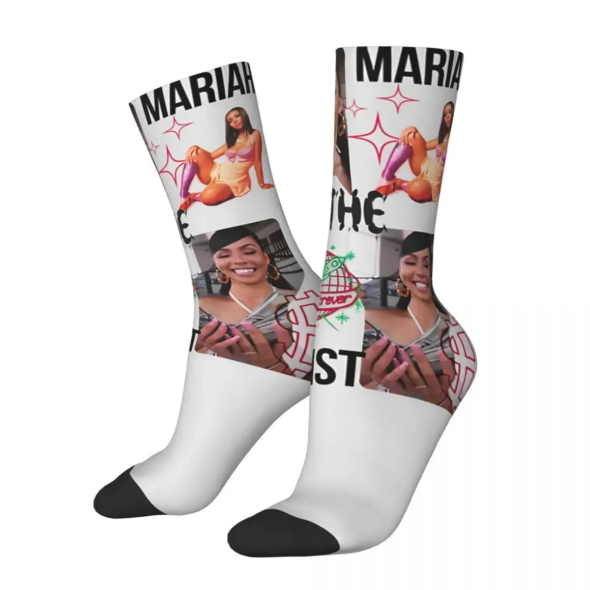 Women's Mariah The Scientist Tour Poster Socks Super Soft Funny Happy Socks Harajuku Product Middle TubeSocks Little Small Gifts