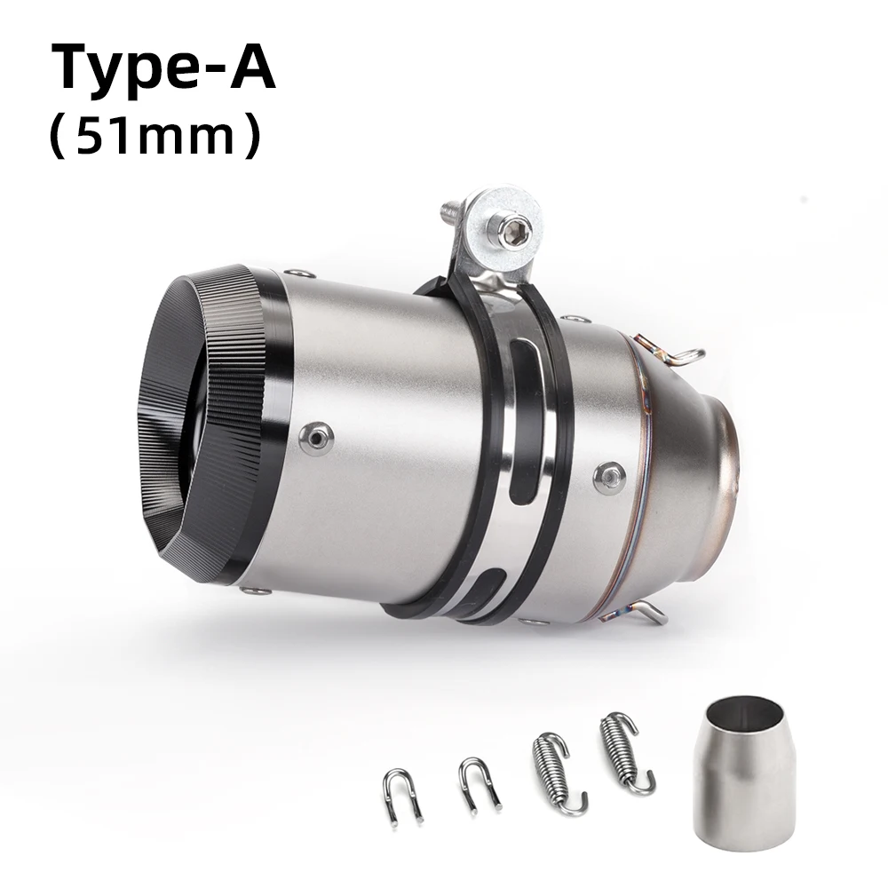 51mm 60MM exhaust Inlet universal Muffler Pipe Exhaust Pipe Tailpipe For 450sr mt07 mt09 cbr650  Z900  R3