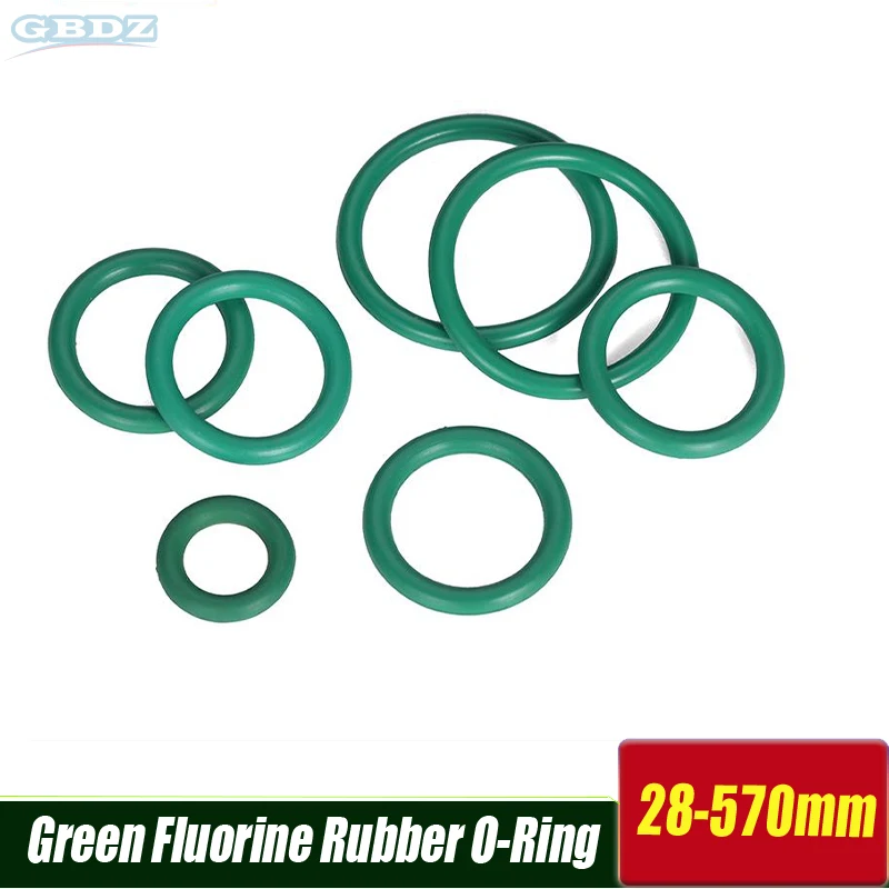 

FKM Green Fluorine Rubber O-Ring CS 5.7mm OD28-570mm Thickness O-Rings Sealing Gasket Oil Resistant Acid & Alkali Resistant