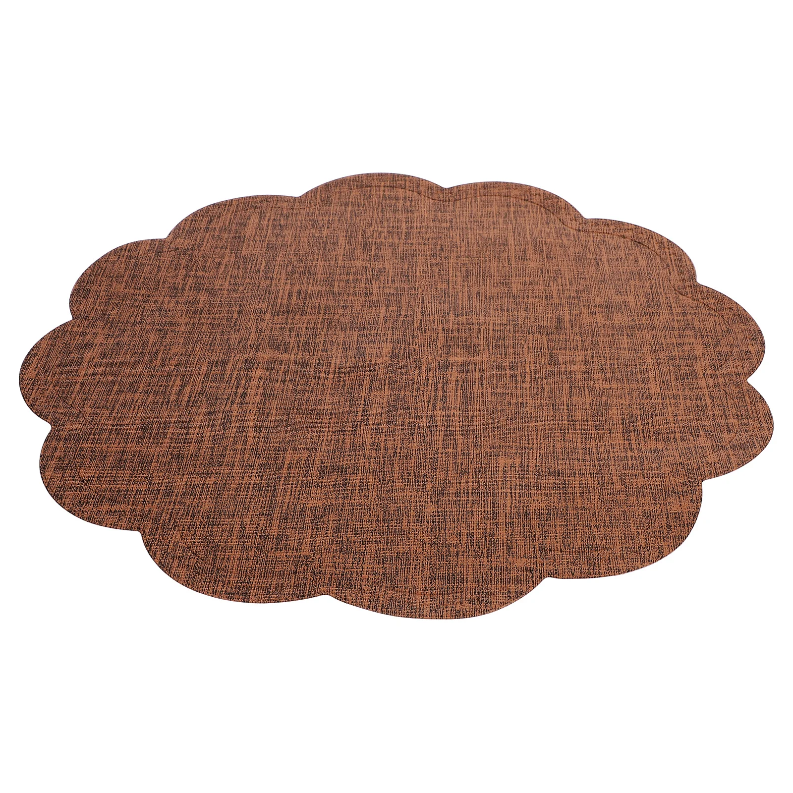 

Dining Table Placemat Waterproof Oil Resistant Flower Shape Imitation Linen Place Mat Restaurant Home Kitchen Decorative Table