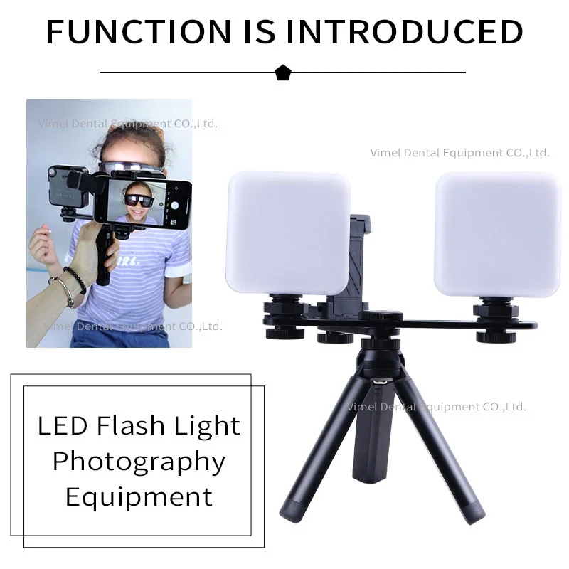 Dental equipment mouth shooting mobile phone fill light portable tripod  small intelligent colorimetric lamp LED oral photograph view 6