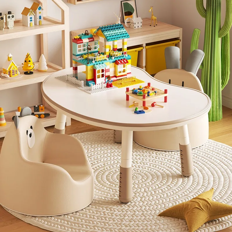 Learning table can lift baby, peanut table, household writing table, kindergarten early education table, chairs, baby desk