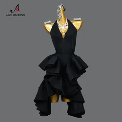 Latin Dance Competition Dress Wear Line Suit Samba Female Clothing Practice Costume Womens Skirt Girl Tops Ball Stage Customized