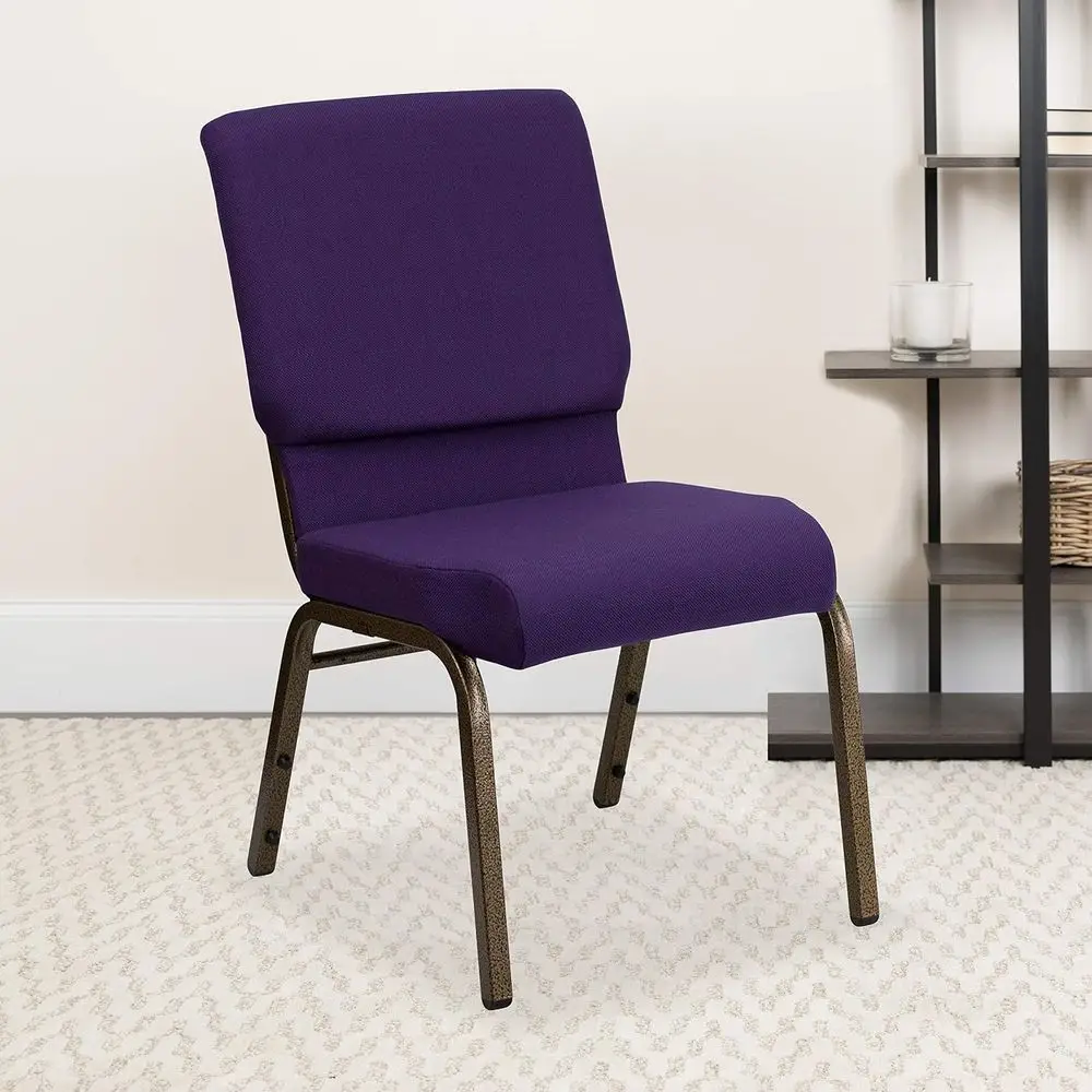 Stacking Auditorium Chair with 19 Seat - Royal ple fabric/Gold Vein