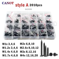 M1 M1.2 M1.4 M1.7 M2 M3 M4 Black Steel Mini Micro Phillips Cross Flat Countersunk Head Self tapping Screw Wood Screw Set box Kit