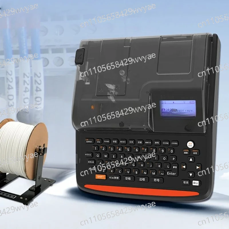 Office Fully Automatic Electronic Heat Shrink Label Printer P800 Portable Line Number Machine Ribbon Tube Printer
