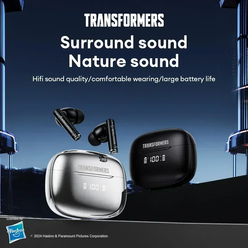 TRANSFORMERS Earphones Bluetooth 5.4 ANC Active Noise Cancellation Wireless Headphone Low Latency HiFi Sound Music Earbud TF-T27