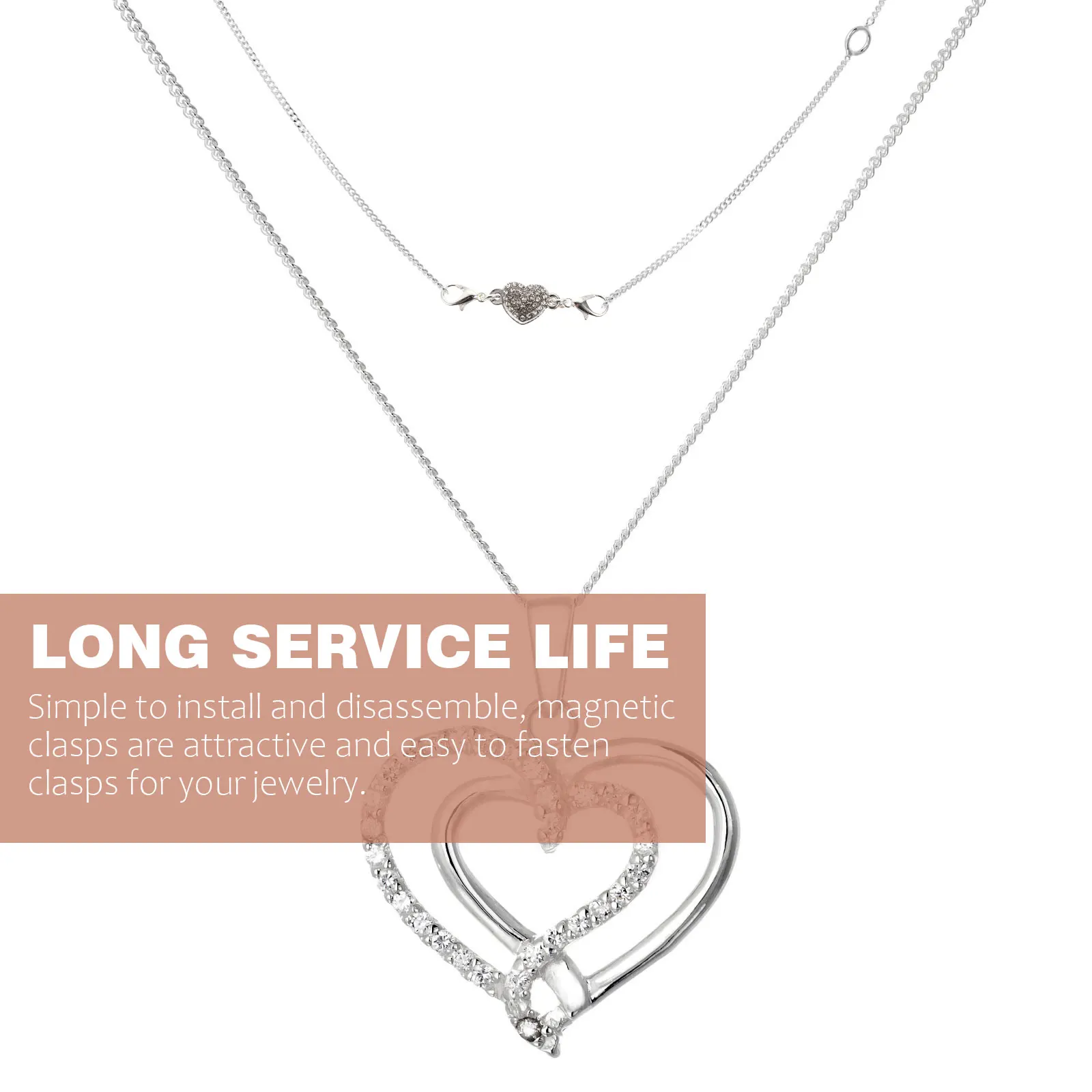 

4pcs Heart-shaped Diamond Buckle Jewelry Connector Necklace Bracelet Extender Clasp Adjustable Durable Easy Fasten Perfect DIY