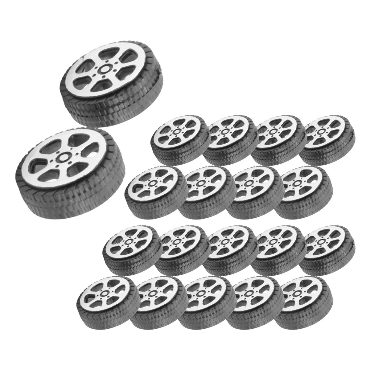 Rollo de plástico de 2mm de diámetro, eje para coche, camión, modelo, rueda de juguetes, 20mm x 6mm, 20 piezas