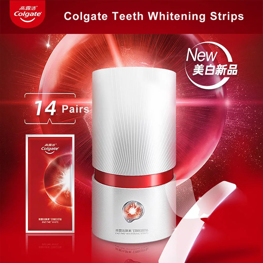 

Colgate Teeth Whitening Strips Adhesive Professional 5D Optic White Enzyme Peroxide Bleach Dental Products Oral Natural Stickers