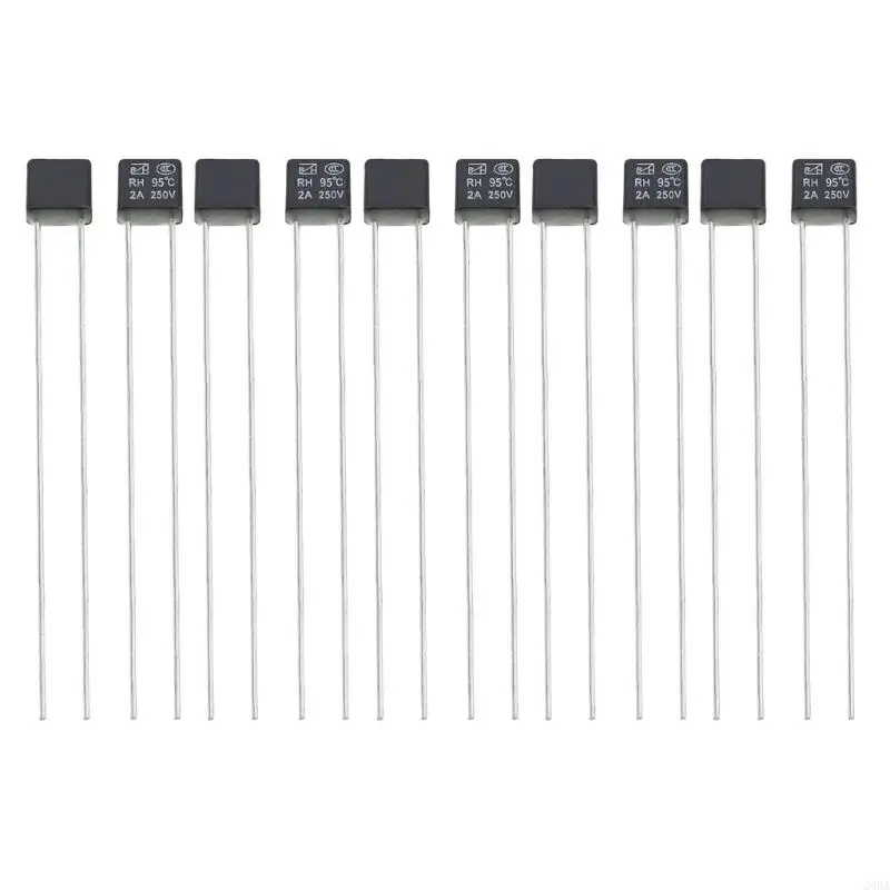  Heat Trip Component 10 Piece Pack 2A 250V with Wire Ends for Cooling Fan, Warming Unit and Small Motor Service