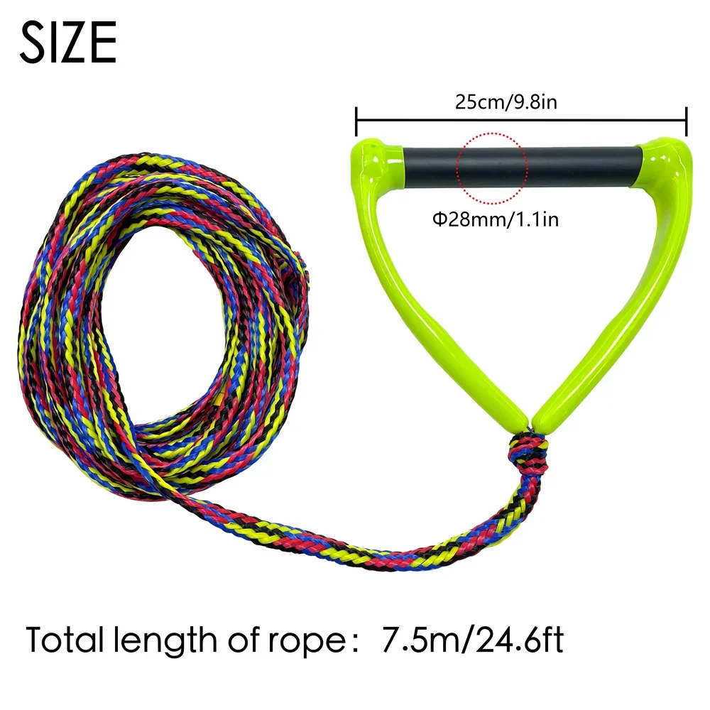 Unisex PE Braided Water Ski Safety Rope with EVA Handle Floater for Wave Waters Wholesale Surfing Equipment Wakeboard Rope
