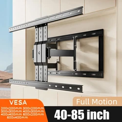 Full Motion TV Wall Mount for 40-85 inch TVs, TV Bracket with Dual Articulating Arms, Tilt, Swivel, Extension, Max VESA 600x400
