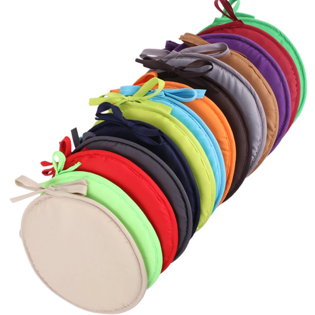 

1pc Round Seat Cushion Premium Polyester Sponge Home Office Chair Pad Dining Car Straps Decor Gift Soft Comfortable Padding
