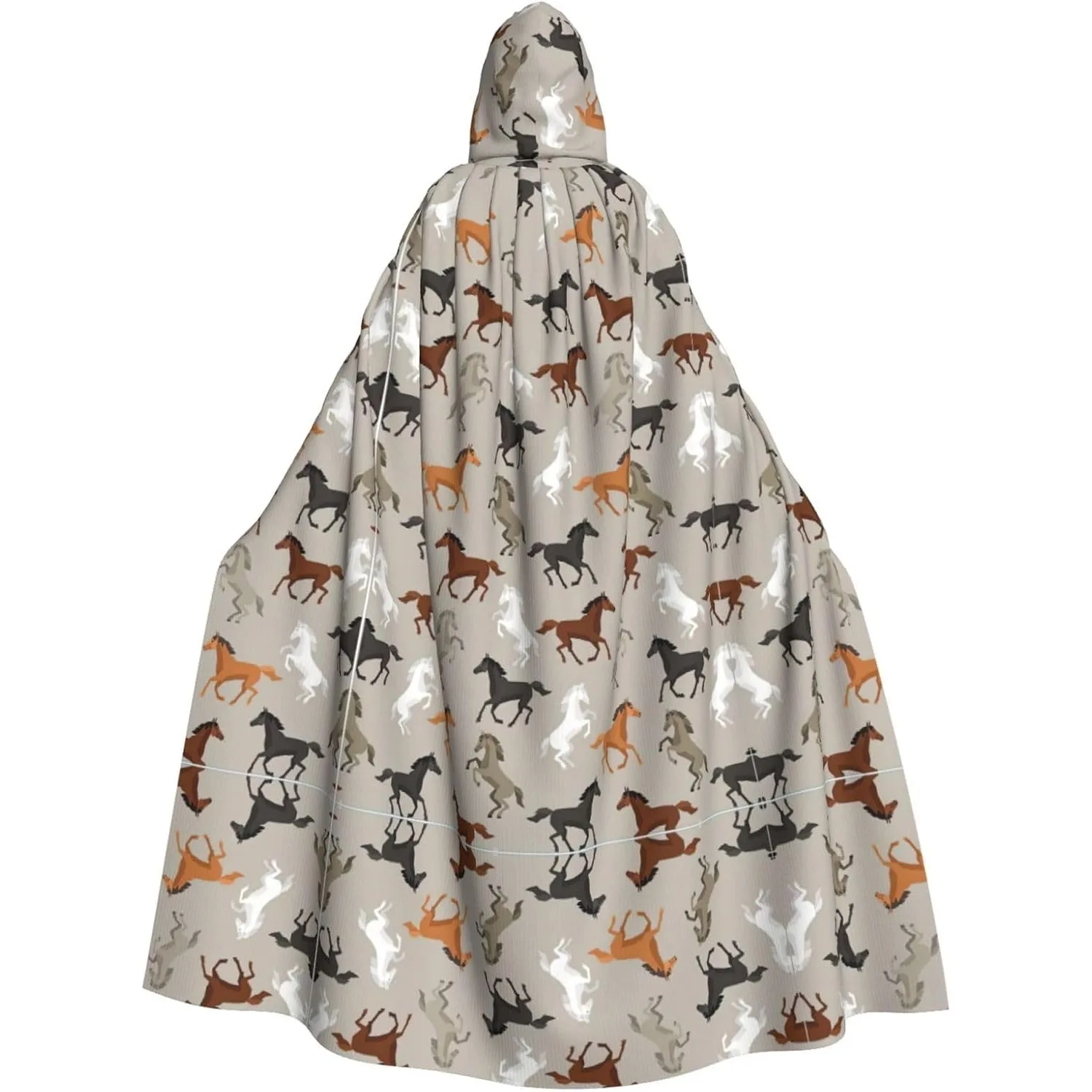 

Милая накидка с капюшоном и принтом лошади для взрослых, карнавальная праздничная накидка, халат для косплея, костюм для вечеринки, готический карнавал