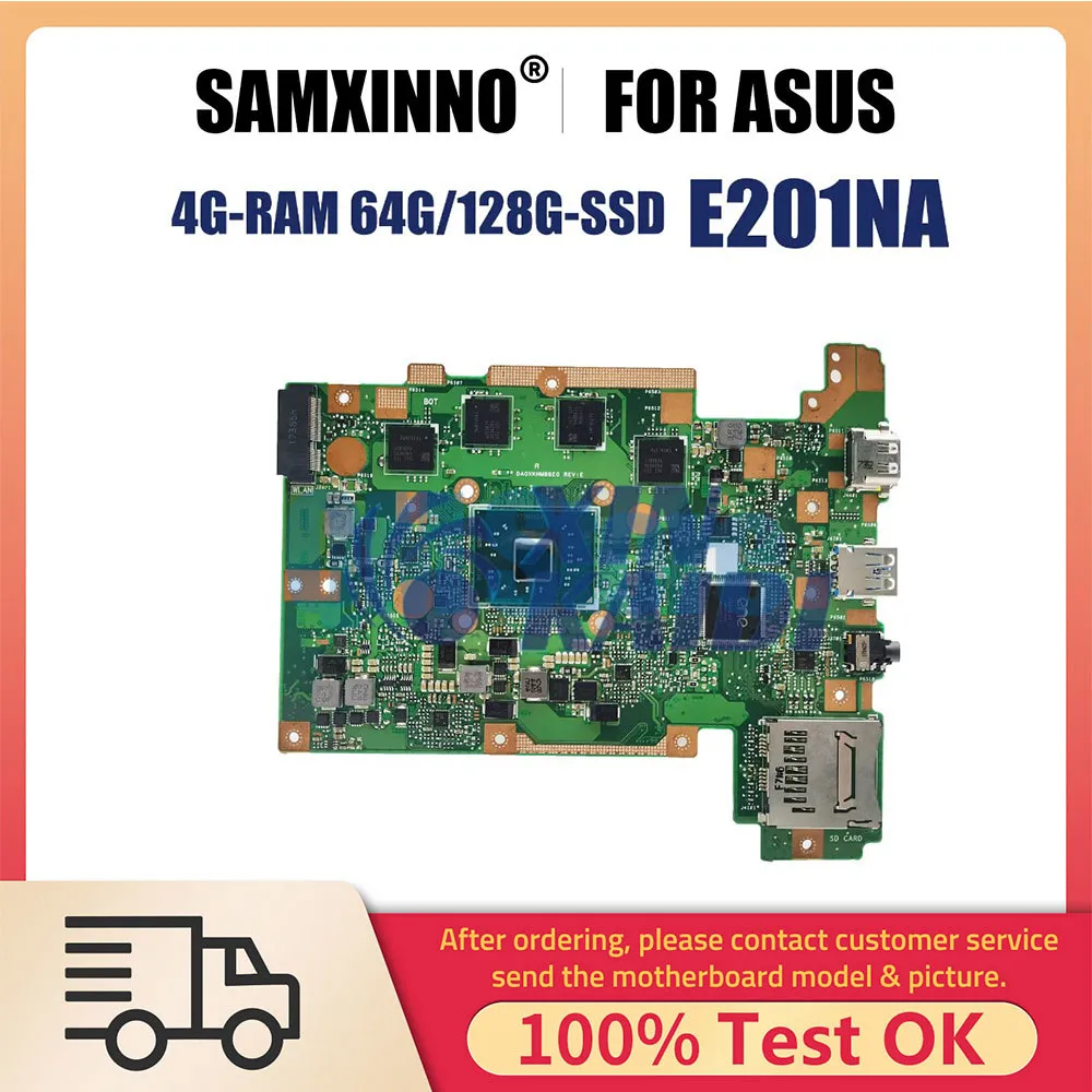 

Laptop Mainboard For ASUS E201NA E201NAS E201N Notebook Motherboard with N3350 N4200 4G RAM CPU 64G 128G-SSD 100% tested