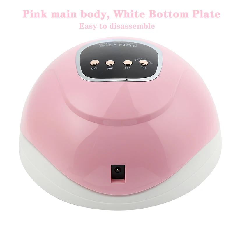 SUN X15 MAX Pink UV LED Nail Lamp for Manicure 66LEDsGel Polish Drying Machine with Large LCD Screeen Smart Nail Dryer Lamp