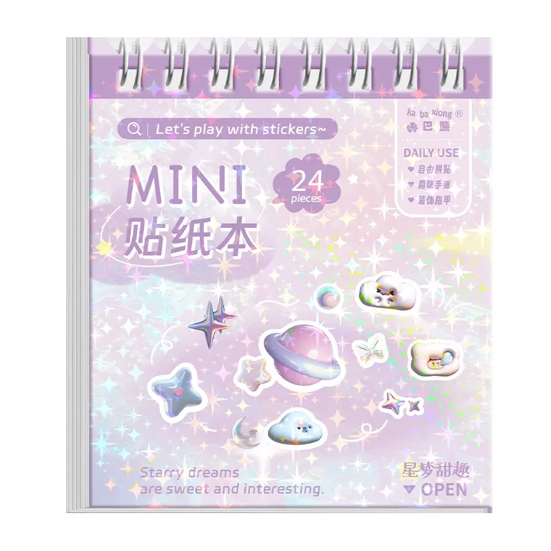 Bear Sticker Book for Kids Cute Cartoon Mini Sticker Collection for Scrapbooking DIY Decorative Stickers for Journal Stationery