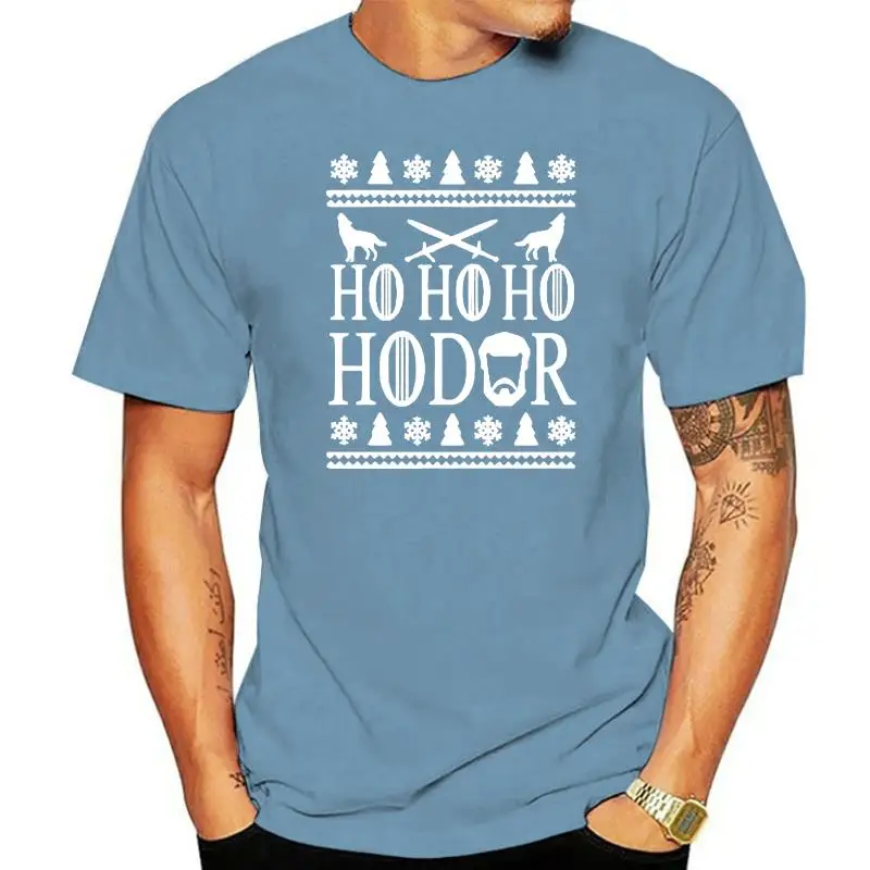 Fashion casual streetwear Adult Ho Ho Hodor Ugly Christmas Sweater Short Sleeve Tshirt 100% Cotton Shirts