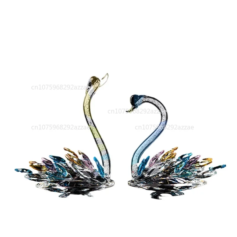 

Crystal Swan Ornament Creative Living Room Entrance Wine Cabinet TV Cabinet Display Window Women's Wedding Gift Home Decoration