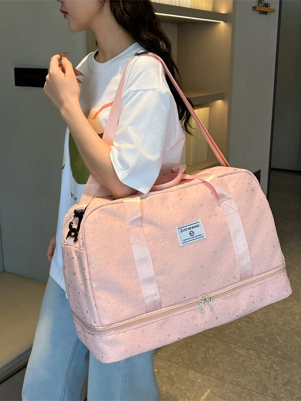 大容量ポータブルカジュアルトラベルフィットネスバッグ女性用ハンドバッグ乾湿分離スポーツバッグアウトドアレジャー用