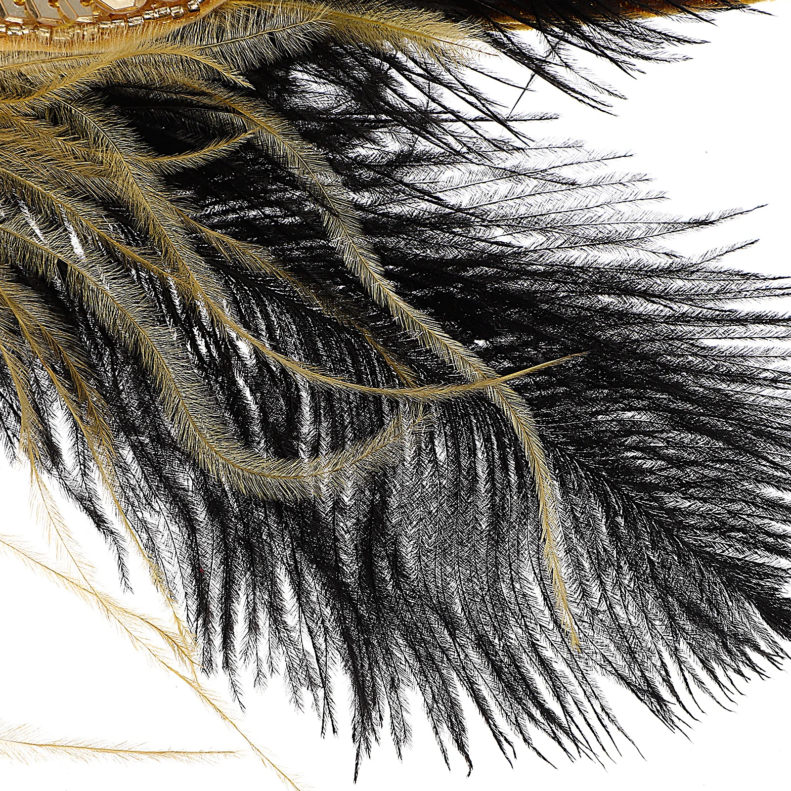 

Luxury Vintage Flapper Headband with Plume and Sequins Rhinestone Decorated Women 1920S Style Hair Accessory for Wedding Party