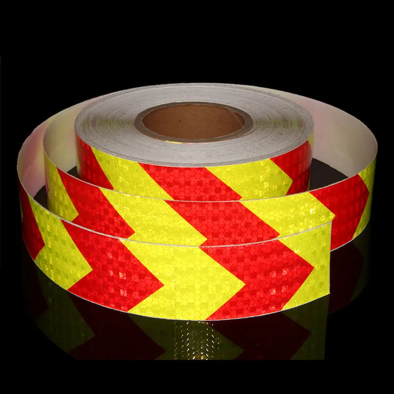 2 "X 25M Reflecterende Veiligheidswaarschuwing Reflector Tape Film Sticker Voor Bike Trailers Fiets Auto Motorfiets Reflecterende Stickers pijl