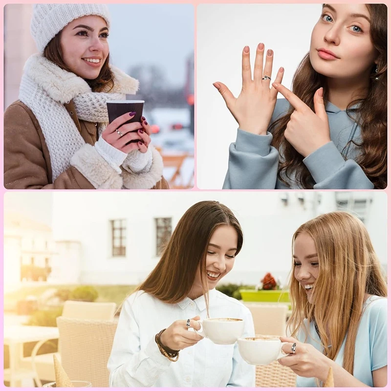 FUFU Crochet Ring With 30 Candy-Colored Positioning Buckle, Crochet Rings For Finger For Everyday Crochet Work