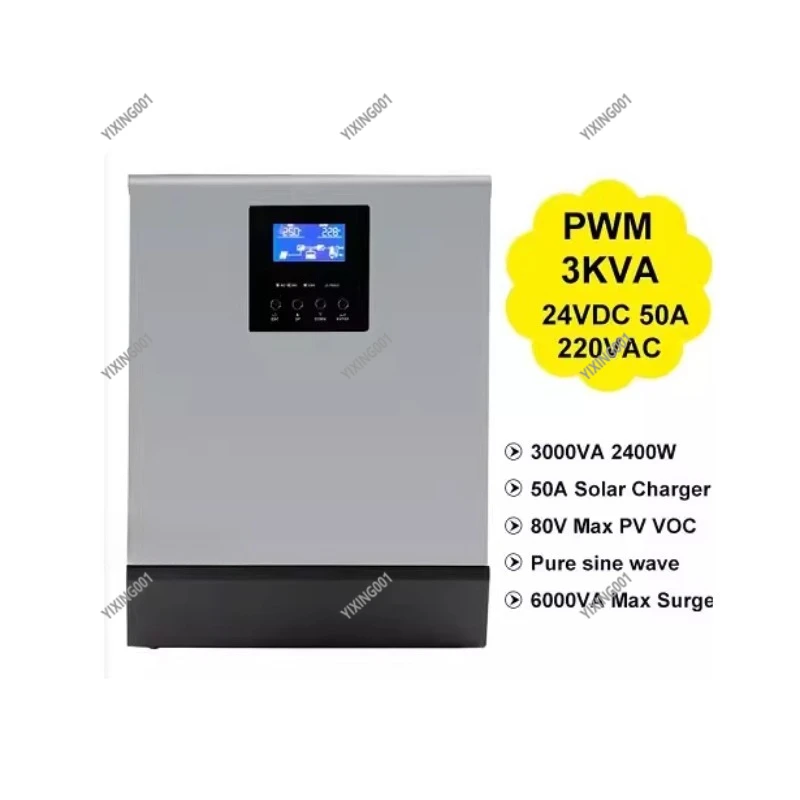 3KVA/2400W 24V Solar Inverter - PWM MPPT Hybrid Charge Controller All-In-One PV Device