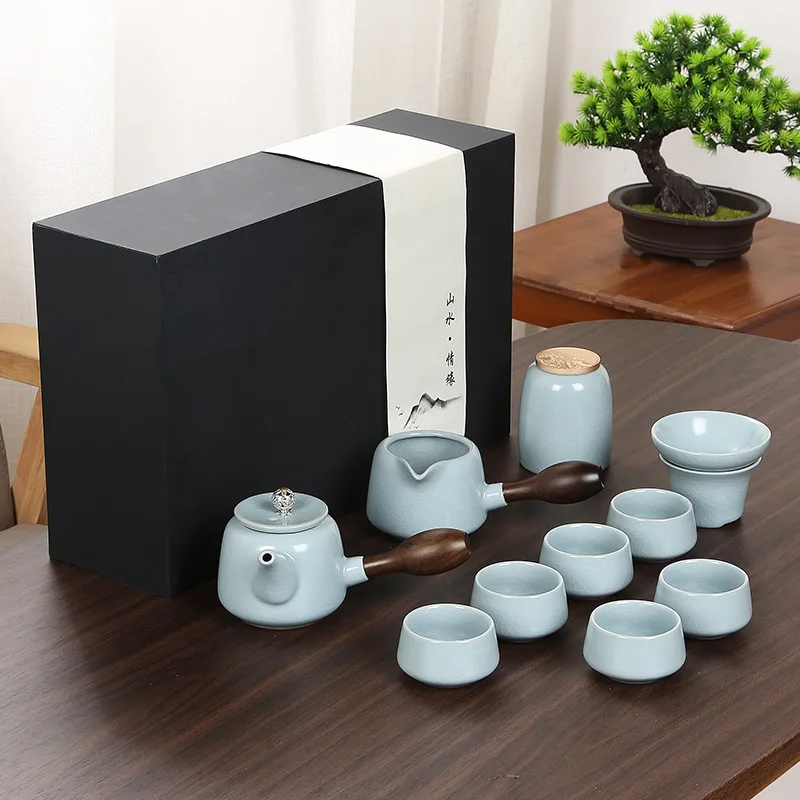 Tea Set Practical Hand for Elders Dad Birthday Client Annual Meeting Opening Event Gift