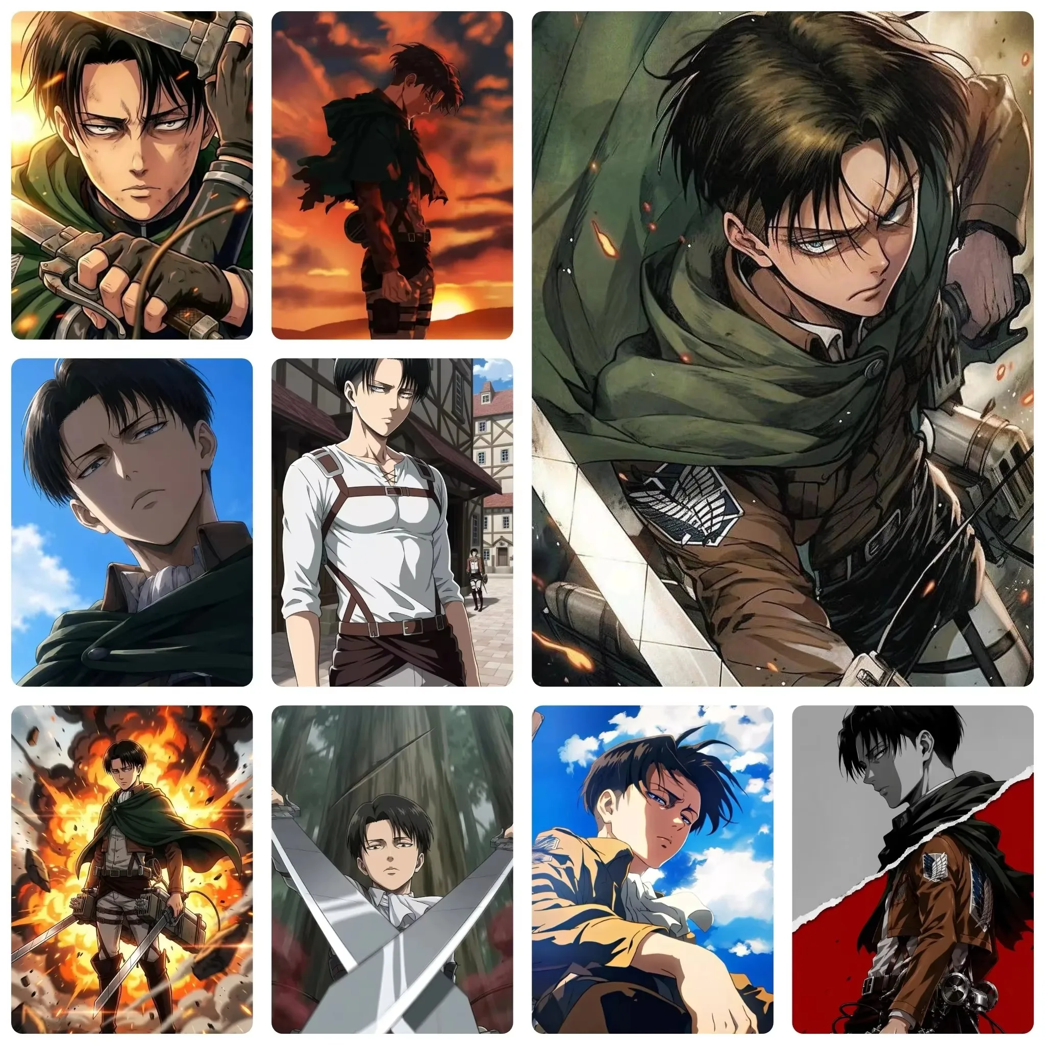 Oil Painting by Number Kit Attack on Titan Levi Survey Corps Anime Character Canvas Wall Art for Adults DIY Home Decor Gift