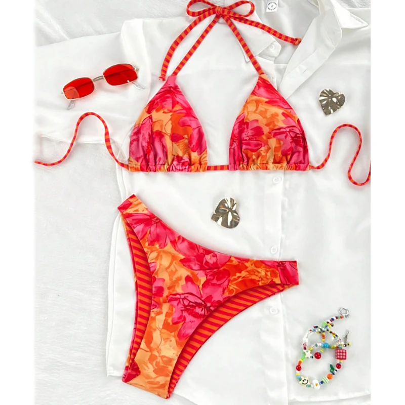 

Summer Sexy Bikinis Print Women Swimwear Female Swimsuit For Swim Wear Bathing Suits Brazilian Bikini Set Beachwear Pool Bather