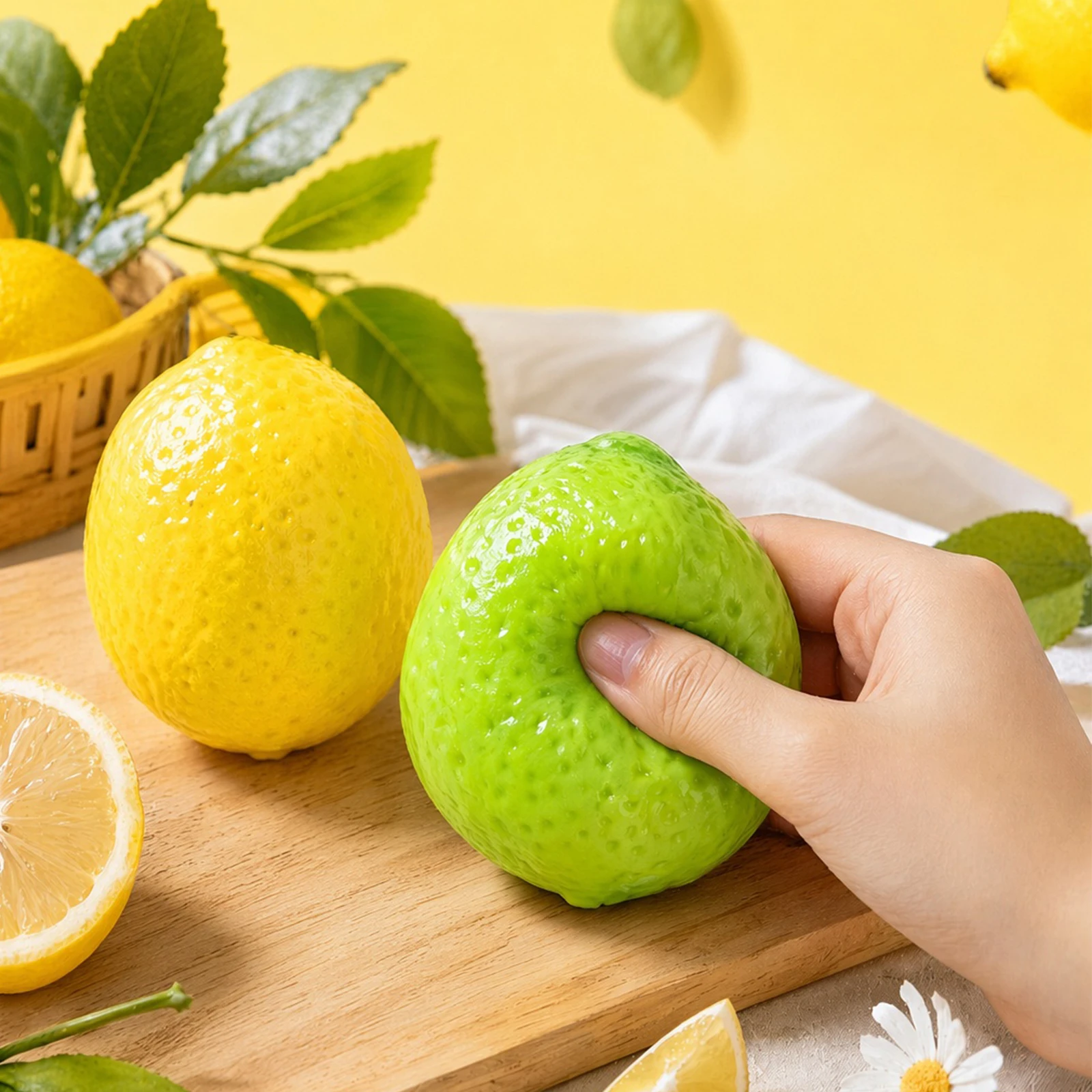 Lemon Squeeze Toy Crunchy Skin Color Changing Soft TPR Tactile Sensory Fidget Novelty Fun