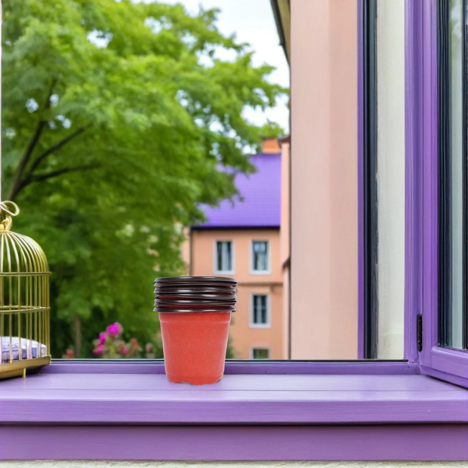 

50Pcs Plastic Flowerpot Minimalist Pot for Desk Bookshelf Window Sill Gardening Succulents Cacti Small Plants Storage Basin