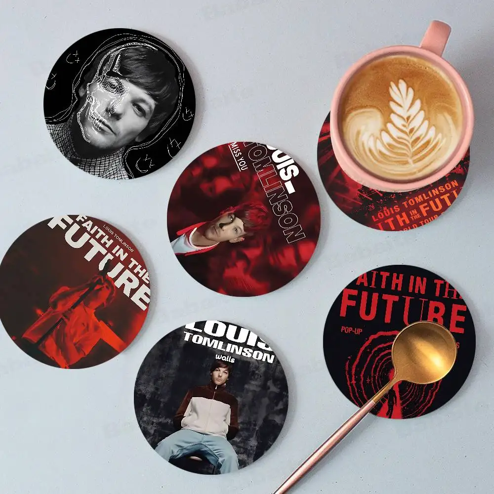 L-Louis Hot Singer T-Tomlinsons Wood Coaster Set - Heat Resistant for Tea & Coffee, Home Cafe Decor Holiday Gift
