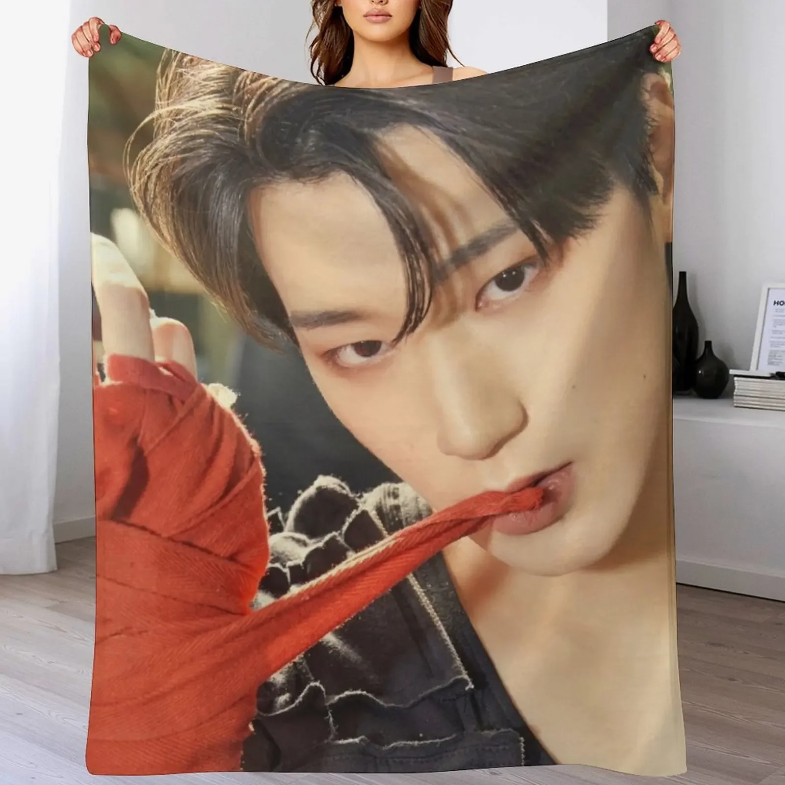 

Ateez San Throw Blanket Bed covers Beautifuls funny gift Comforter Blankets